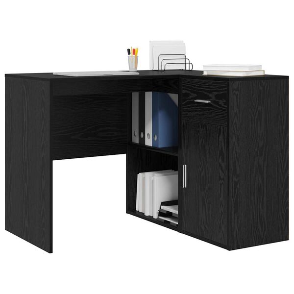 vidaXL Eck-Schreibtisch Schwarz Eichen-Optik 102 x 88 x 75 cm