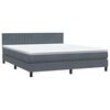 vidaXL Boxspringbett mit Matratze & LED Dunkelgrau 180x210 cm Samt