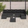 vidaXL Sofa Set mit Kissen 8 pcs Schwarz Poly Rattan