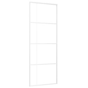 vidaXL Schiebet&uuml;r ESG-Mattglas und Aluminium 76x205 cm Wei&szlig;