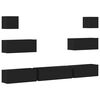 vidaXL 7-tlg. TV-Schrank-Set Schwarz Holzwerkstoff