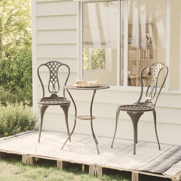 vidaXL 3-tlg. Bistro-Set Aluminiumguss Bronzen