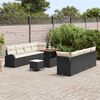 vidaXL Garten-Sofa-Set 11 pcs Schwarz und Creme 90 x 55 x 71 cm