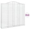 vidaXL Gabionen mit Hochbogen 14Stk. 200x30x180/200cm Verzinktes Eisen