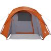 vidaXL Campingzelt 4 Personen Grau und Orange Wasserdicht