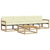 vidaXL Outdoor-Sofagarnitur 5 pcs Wei&szlig; und Creme 79 x 79 x 37 cm