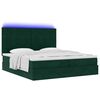 vidaXL Ottoman-Bett mit Matratzen & LEDs Dunkelgr&uuml;n 200x200 cm Samt