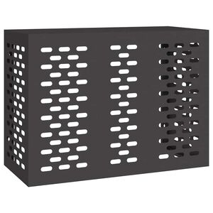 vidaXL Klimaanlagenabdeckung Schwarz 110 x 50 x 80 cm Stahl