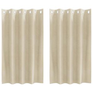 vidaXL Verdunkelungsvorh&auml;nge 2 pcs Creme 140 x 140 cm Samt
