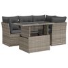vidaXL 5-tlg. Garten-Sofagarnitur mit Kissen Grau Poly Rattan