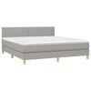 vidaXL Boxspringbett mit Matratze & LED Hellgrau 180x200 cm Stoff