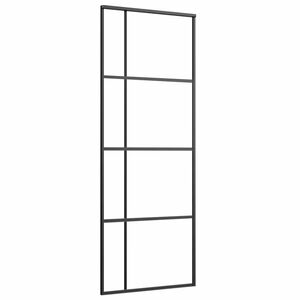 vidaXL Schiebet&uuml;r ESG-Glas und Aluminium 76x205 cm Schwarz