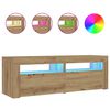 vidaXL Nachttische 2 Stk. mit LEDs Artisan-Eiche 60x35x40 cm