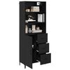 vidaXL Highboard Schwarz Eichen-Optik 69,5 x 34 x 180 cm Holzwerkstoff