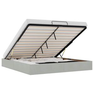 vidaXL Ottoman-Bett ohne Matratze Hellgrau 180x200 cm Samt
