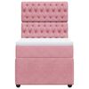 vidaXL Boxspringbett mit Matratze Rosa 100x200 cm Samt