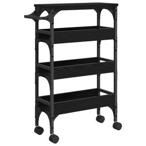 vidaXL K&uuml;chentrolley Schwarz Eichen-Optik 53 x 20 x 76 cm