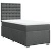 vidaXL Boxspringbett mit Matratze Dunkelgrau 90x190 cm Stoff