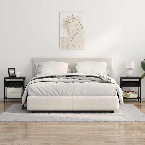 vidaXL Nachttisch Schwarz Eichen-Optik 38 x 30 x 48 cm Holzwerkstoff