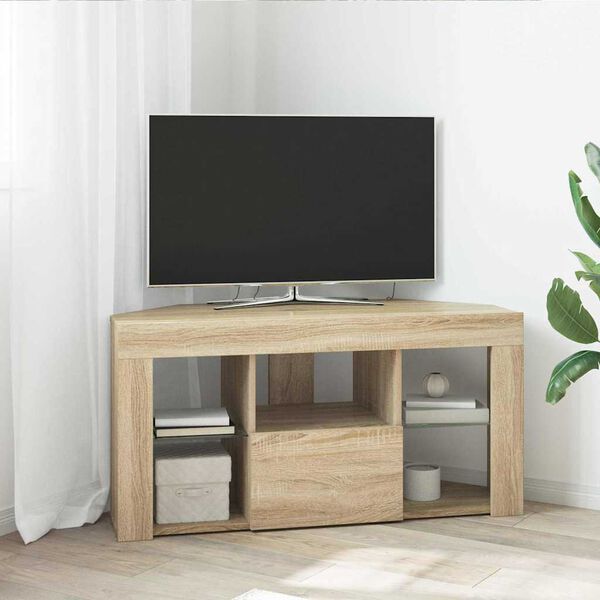 vidaXL Eck-LED-TV-Schrank Sonoma-Eiche 100 x 40 x 50 cm Holzwerkstoff