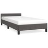vidaXL Bettgestell mit Kopfteil ohne Matratze Grau 100x200 cm