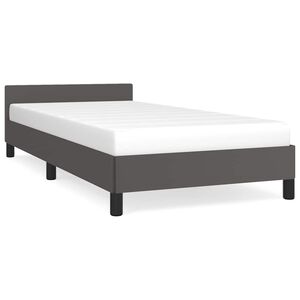 vidaXL Bettgestell mit Kopfteil ohne Matratze Grau 100x200 cm