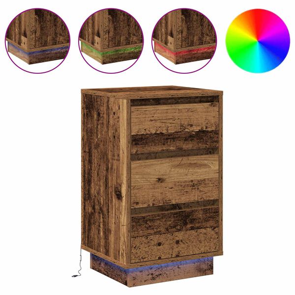 vidaXL Nachttisch Altholz 39 x 34,5 x 65 cm Holzwerkstoff