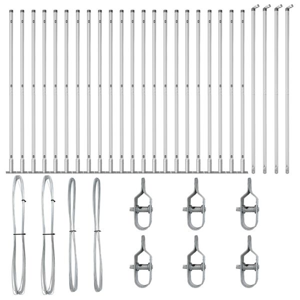 vidaXL Zaunpfosten 26 pcs Grau 3,2 x 3,2 x 68,5 cm