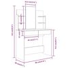 vidaXL Schminktisch mit Spiegel Braun Eichen-Optik 96x40x142 cm