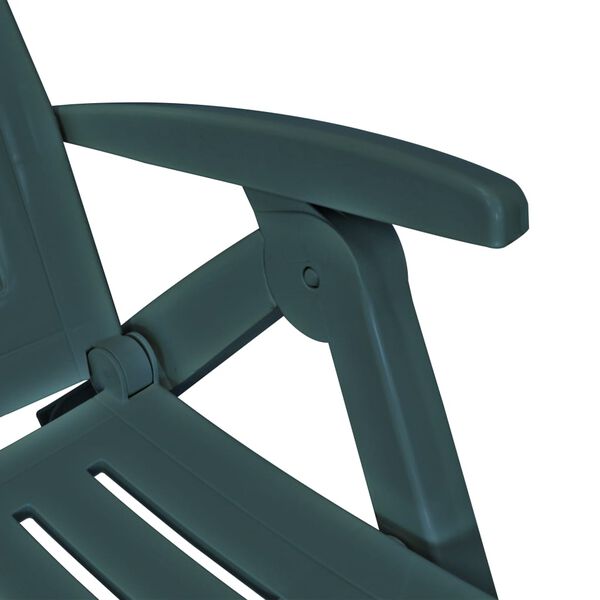 vidaXL Sonnenliege mit Verstellbarem Fußteil Kunststoff Grün