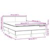 vidaXL Boxspringbett mit Matratze & LED Hellgrau 140x210 cm Samt