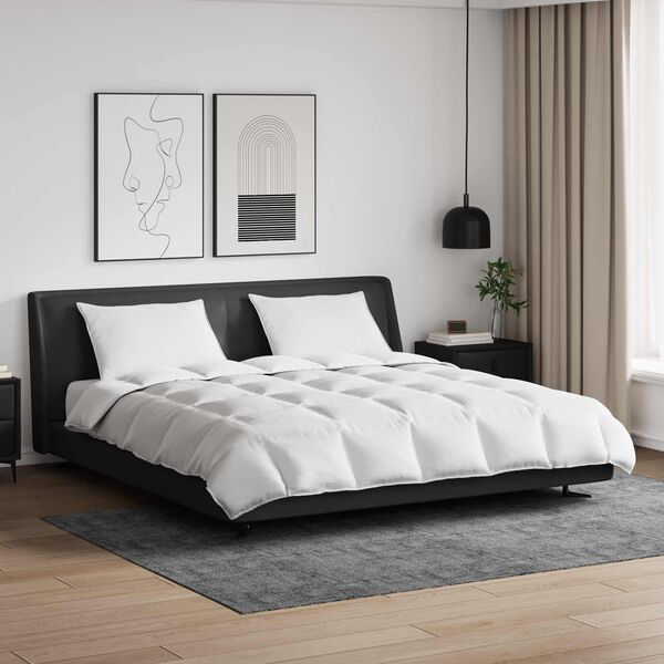 vidaXL Bettdecken Set mit Kissen 3 pcs Wei&szlig; Daunenfeder