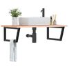 vidaXL Waschtischplatte mit Halterung Stahl und Massivholz Eiche