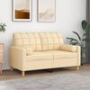 vidaXL 2-Sitzer-Sofa mit Kissen Creme 120 cm Stoff