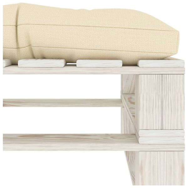 vidaXL Outdoor-Ottomane Paletten mit Kissen in Creme Holz