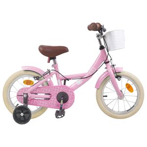 vidaXL Kinderfahrrad 16 Zoll f&uuml;r 4-6 Jahre alt Hellrosa