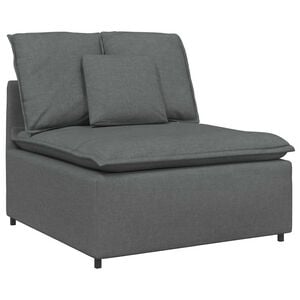 vidaXL Modulares Sofa Mittelmodul mit Kissen Dunkelgrau 100 cm