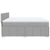 vidaXL Boxspringbett mit Matratze Hellgrau 180x200 cm Stoff