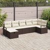 vidaXL Sofa Set mit Kissen 7 pcs Braun und Creme Poly-Rattan