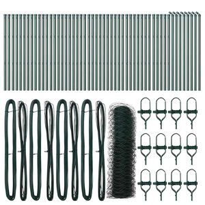 vidaXL Zaunpfosten Gr&uuml;n 100 x 0,4 m (36 mm Maschen) Stahl und PVC