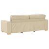 vidaXL Sofa 3 pcs Creme Leinenmischgewebe
