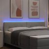 vidaXL LED Kopfteil mit LED-Lichtleisten Hellgrau 180 cm Polyester