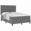 vidaXL Boxspringbett Hellgrau und Wei&szlig; 140 x 190 cm Cordstoff