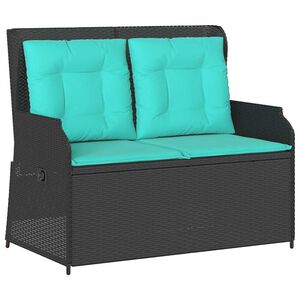 vidaXL Gartenbank Schwarz Poly-Rattan