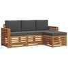 vidaXL Outdoor-Sofagarnitur 4 stk. Natur und Anthrazit