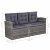 vidaXL 6-tlg. Garten-Lounge-Set mit Auflagen Poly Rattan Grau