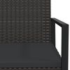 vidaXL 3-tlg. Garten-Lounge-Set mit Kissen Schwarz Poly Rattan