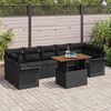 vidaXL Garten-Sofa-Set mit Speicher 8 pcs Schwarz Poly Rattan
