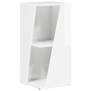 vidaXL Seitenregal 33 x 32 x 70,5 cm Holzwerkstoff Hochglanz Wei&szlig;
