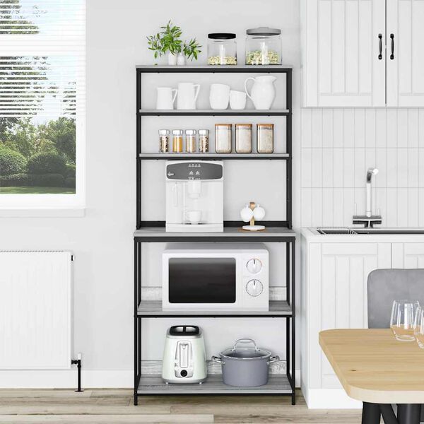 vidaXL K&uuml;chenregal Graues Sonoma 80 x 40 x 168 cm Holzwerkstoff